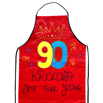 [Fb01-90] Fartuszek bawełniany KRÓLOWA JEST TYLKO JEDNA  na 90